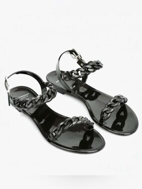 Givenchy Black Chainlink Jelly Sandals 38